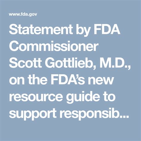 Statement from FDA Commissioner Scott Gottlieb, M.D., on .